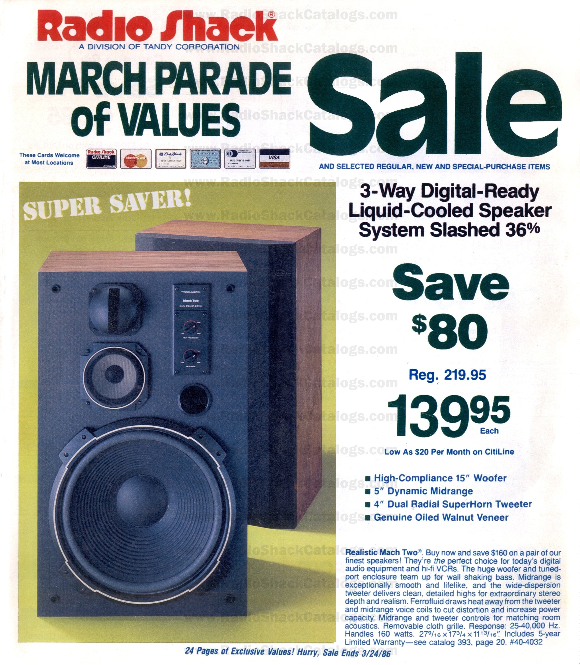 1986 Radio Shack Sale Catalog
